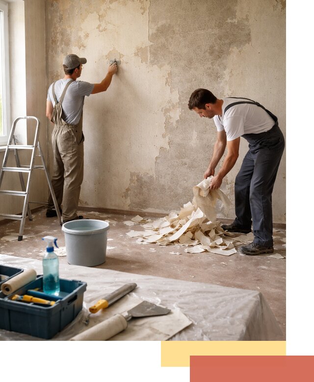 Снятие старых обоев в Таганроге быстро и качественно