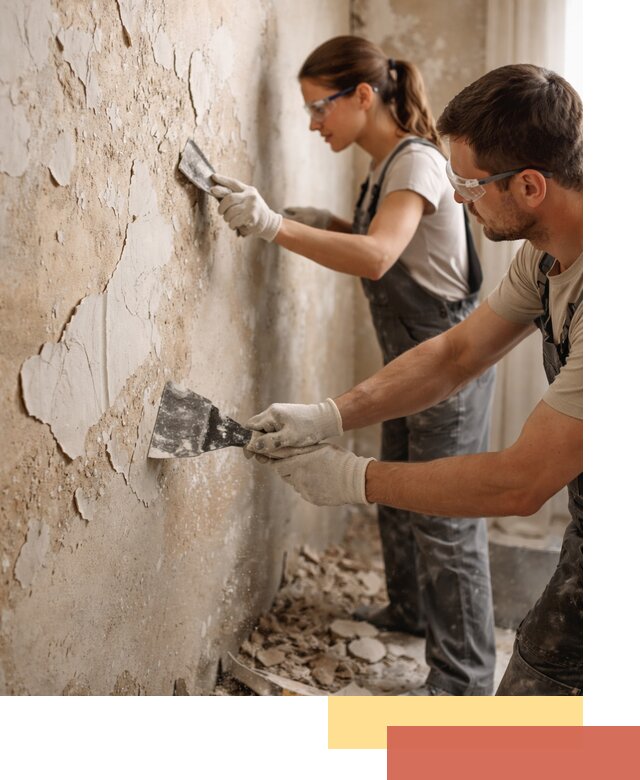 Снятие старой шпаклевки и подготовка поверхностей в Таганроге