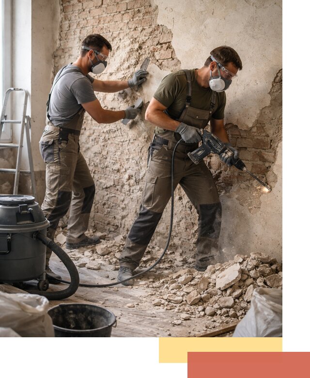 Демонтаж штукатурки со стен в Таганроге быстро и аккуратно