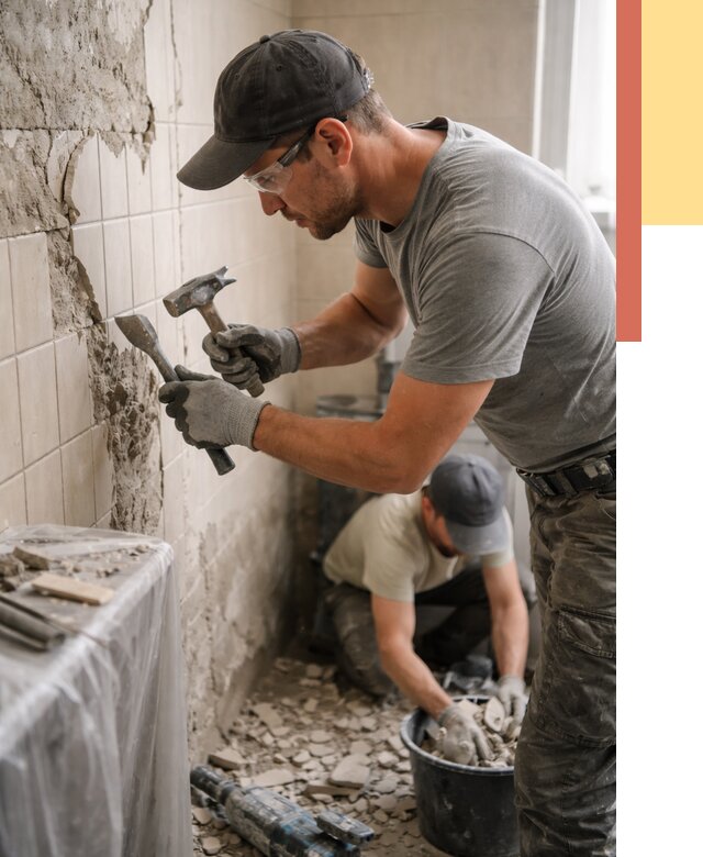 Демонтаж плитки со стен в Таганроге от 865 руб. — быстро и недорого | ОТДЕЛОЧНИК-Тгн