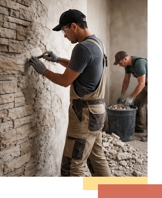 Демонтаж декоративного камня в Таганроге профессионально и безопасно