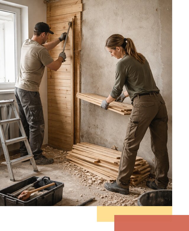 Демонтаж вагонки со стен в Таганроге — профессиональный демонтаж