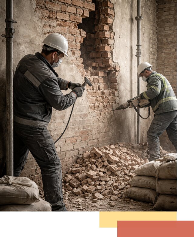 Демонтаж кирпичных стен в Таганроге быстро и безопасно