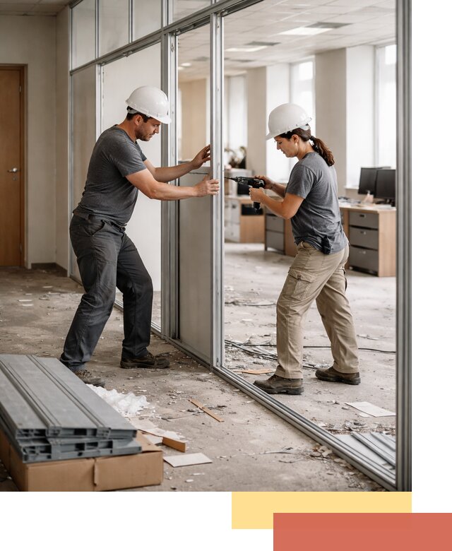 Демонтаж алюминиевых перегородок в Таганроге быстро и аккуратно