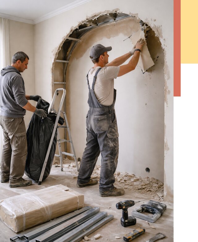 Демонтаж арки из гипсокартона в Таганроге от 3563 руб. — услуги под ключ | ОТДЕЛОЧНИК-Тгн