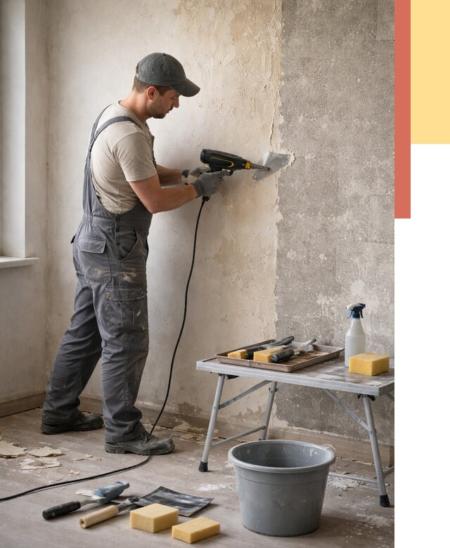 Очистка стен от клея в Таганроге от 1883 руб. — снятие и удаление клея со стен | ОТДЕЛОЧНИК-Тгн