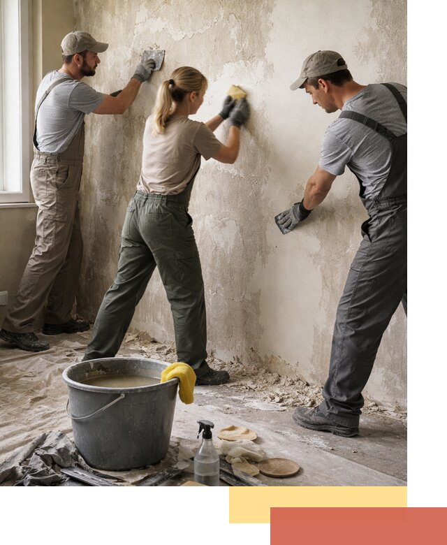 Очистка стен от клея и грунтовки в Таганроге качественно и быстро