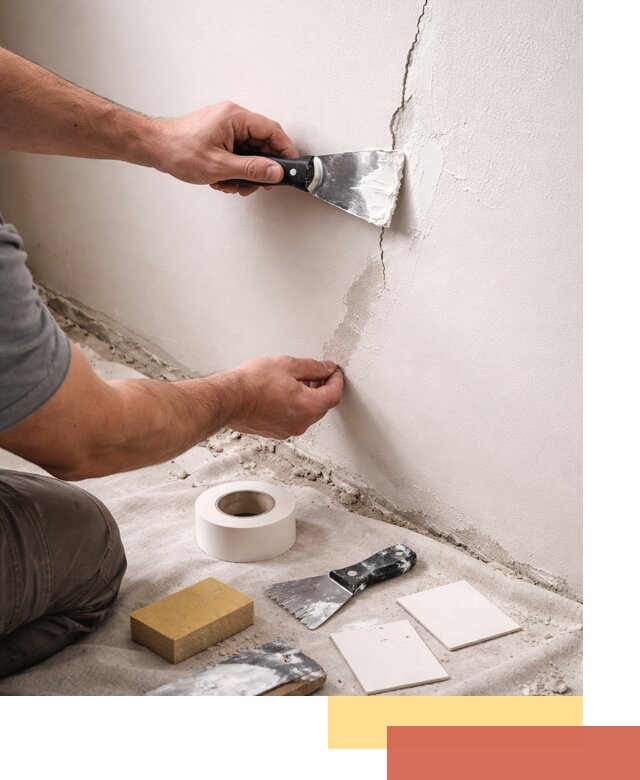 Заделка трещин и сколов в стенах и потолках в Таганроге