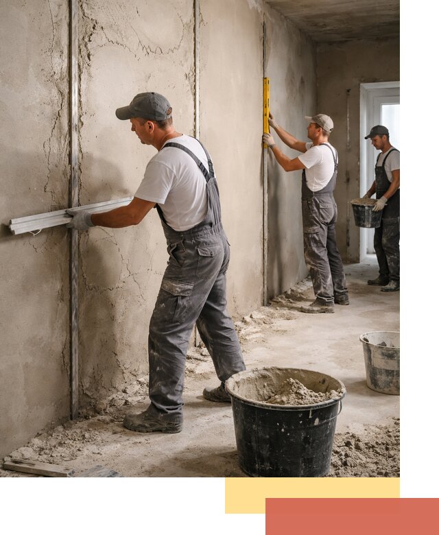 Штукатурка стен по маякам в Таганроге — точная и ровная поверхность