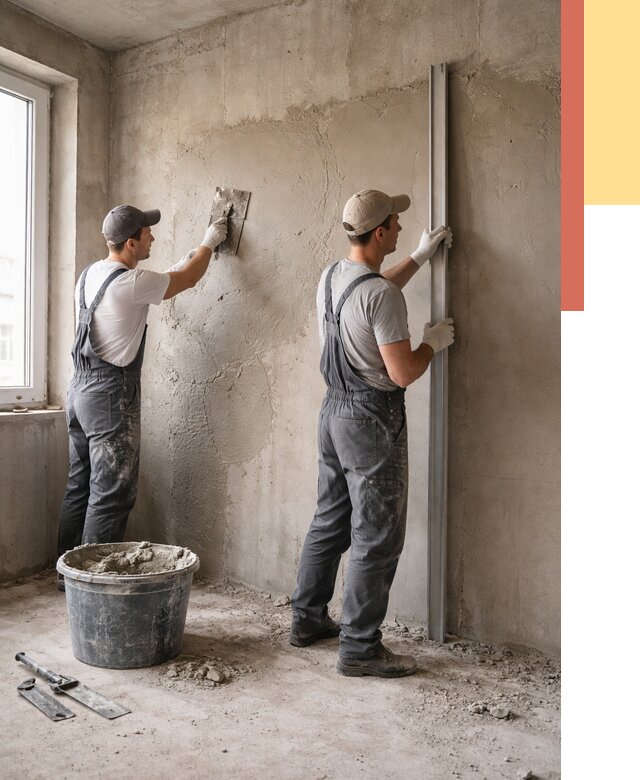 Штукатурка бетонных стен в Таганроге от 4581 руб/м² — качественно и быстро | ОТДЕЛОЧНИК-Тгн