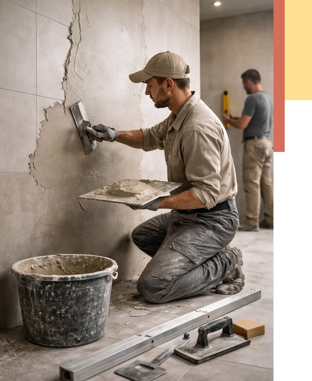 Штукатурка стен в ванной в Таганроге от 4581 руб./м² — выравнивание под ключ | ОТДЕЛОЧНИК-Тгн