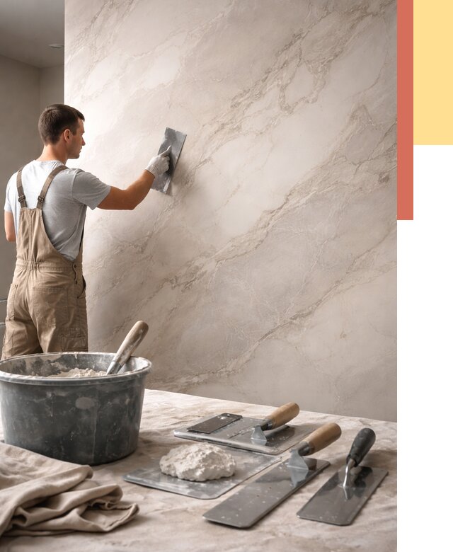 Декоративная штукатурка под мрамор в Таганроге от 2851 руб./м² — быстро и недорого | ОТДЕЛОЧНИК-Тгн