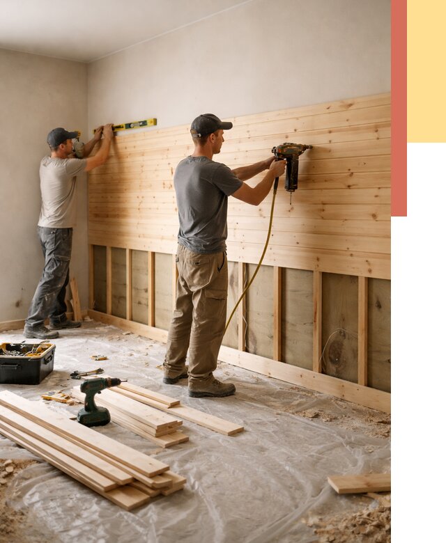 Монтаж деревянной вагонки на стены в Таганроге от 7636 руб. | Услуги монтажа вагонки | ОТДЕЛОЧНИК-Тгн