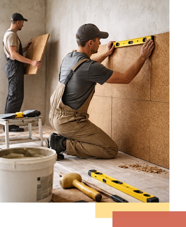 Монтаж пробковых панелей на стены в Таганроге быстро и качественно