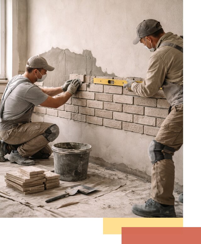 Монтаж декоративного кирпича профессионально в Таганроге