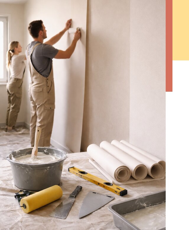 Поклейка бумажных обоев в Таганроге от 5600 руб./м2 — быстро и недорого | ОТДЕЛОЧНИК-Тгн