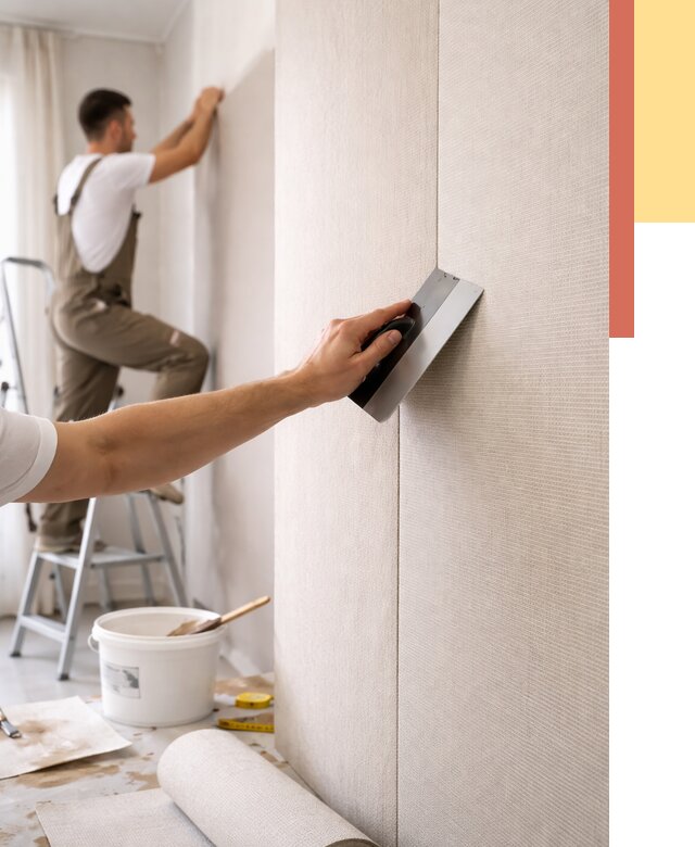 Поклейка текстильных обоев в Таганроге от 4581 руб. под ключ | ОТДЕЛОЧНИК-Тгн