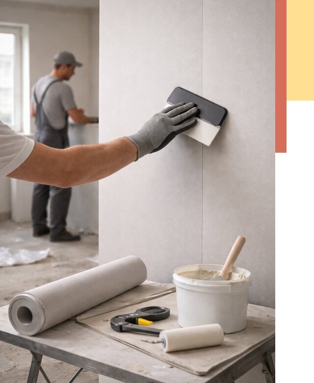 Поклейка обоев под покраску в Таганроге от 3563 руб. за м2 | ОТДЕЛОЧНИК-Тгн