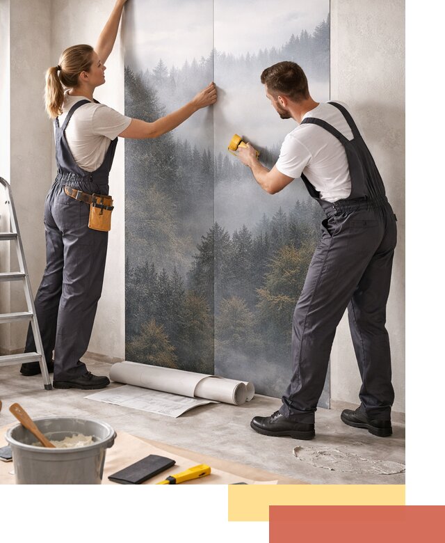 Поклейка фотообоев профессионально в Таганроге под ключ