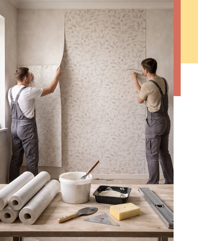 Поклейка обоев с подбором рисунка в Таганроге от 3563 руб. | ОТДЕЛОЧНИК-Тгн - быстро и недорого