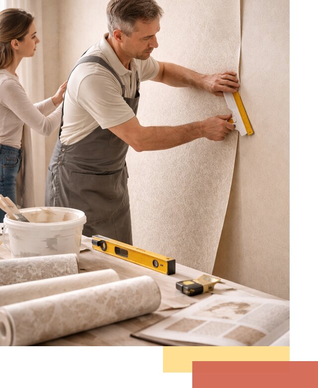 Поклейка обоев с подбором рисунка в Таганроге