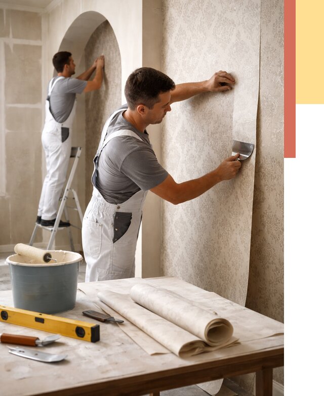 Поклейка обоев на сложные стены в Таганроге от 2851 руб. под ключ | ОТДЕЛОЧНИК-Тгн