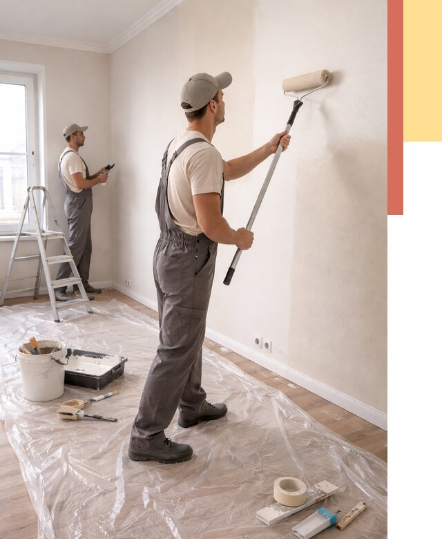 Покраска стен акриловой краской в Таганроге от 3563 руб./м² — быстро и недорого | ОТДЕЛОЧНИК-Тгн