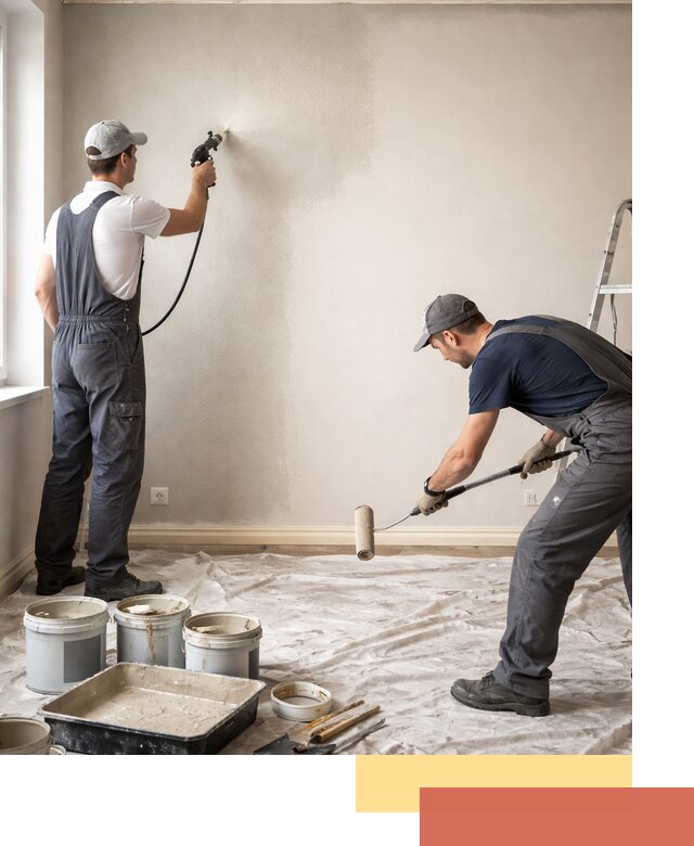 Покраска стен моющейся краской и защита поверхностей в Таганроге