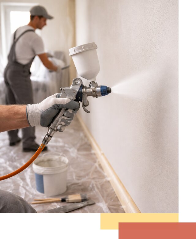 Покраска стен краскопультом в Таганроге быстро и качественно