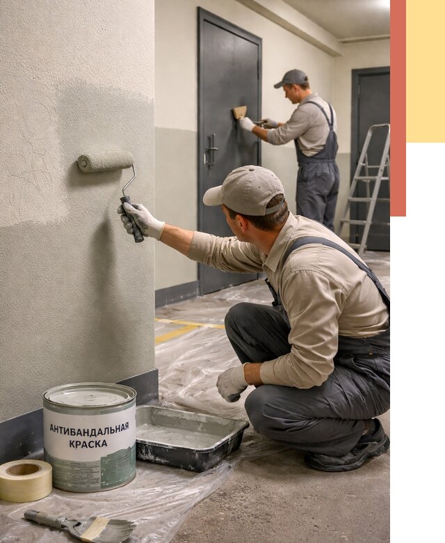 Покраска стен антивандальной краской в Таганроге от 4581 руб./м² под ключ | ОТДЕЛОЧНИК-Тгн