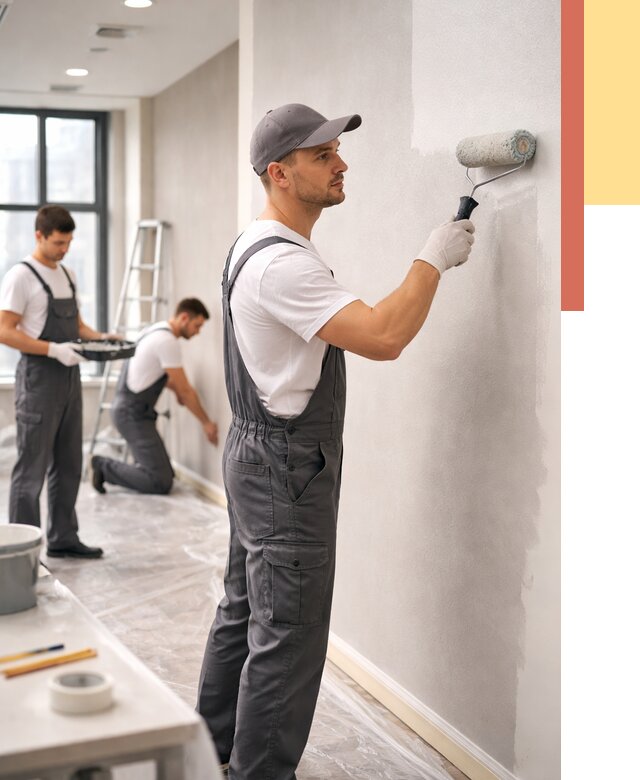 Покраска стен в офисе в Таганроге от 8654 руб. — быстро и недорого | ОТДЕЛОЧНИК-Тгн