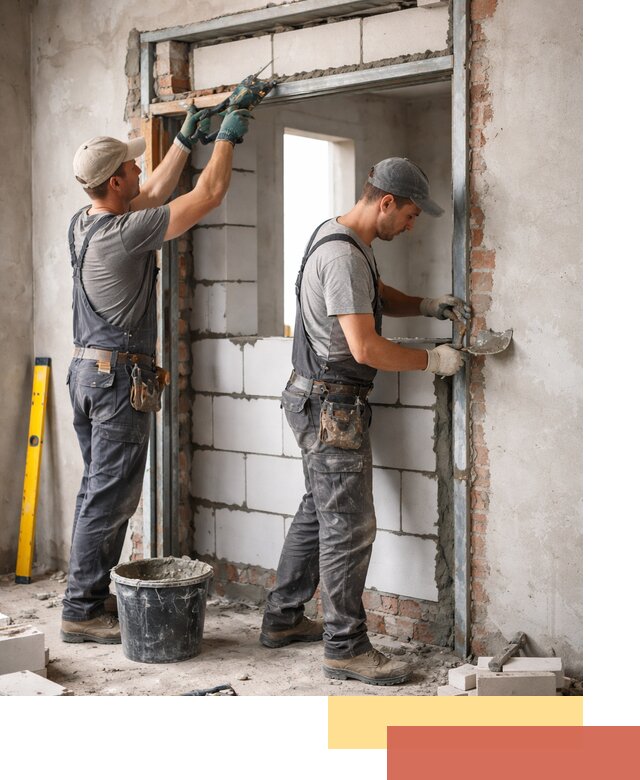 Закладка дверного проема под ключ в Таганроге: демонтаж, монтаж, отделка