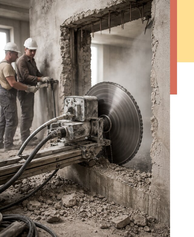 Алмазная резка проемов в Таганроге от 4581 руб. быстро и недорого | ОТДЕЛОЧНИК-Тгн