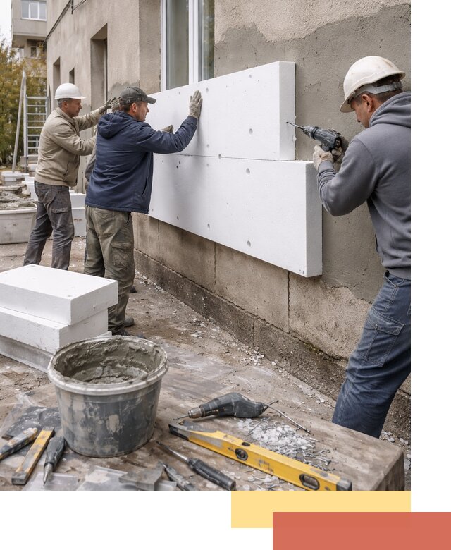 Утепление наружных стен пенопластом в Таганроге