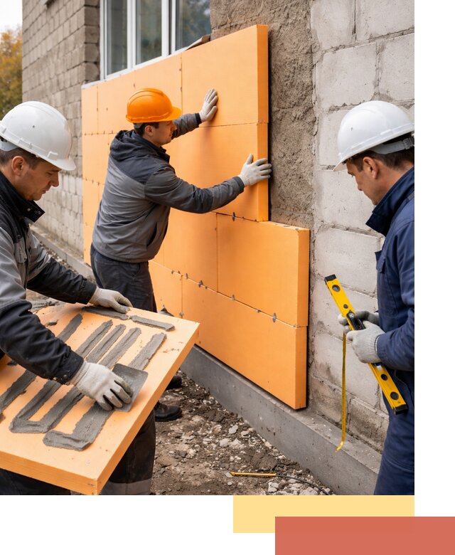 Утепление фасада пеноплексом под ключ в Таганроге