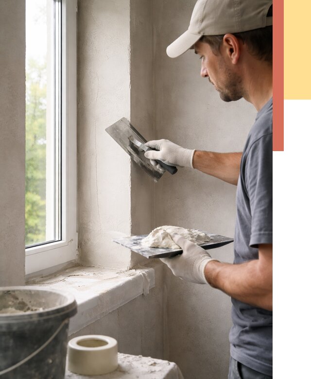 Штукатурка откосов в Таганроге от 4581 руб/м² — услуги и выравнивание под ключ | ОТДЕЛОЧНИК-Тгн