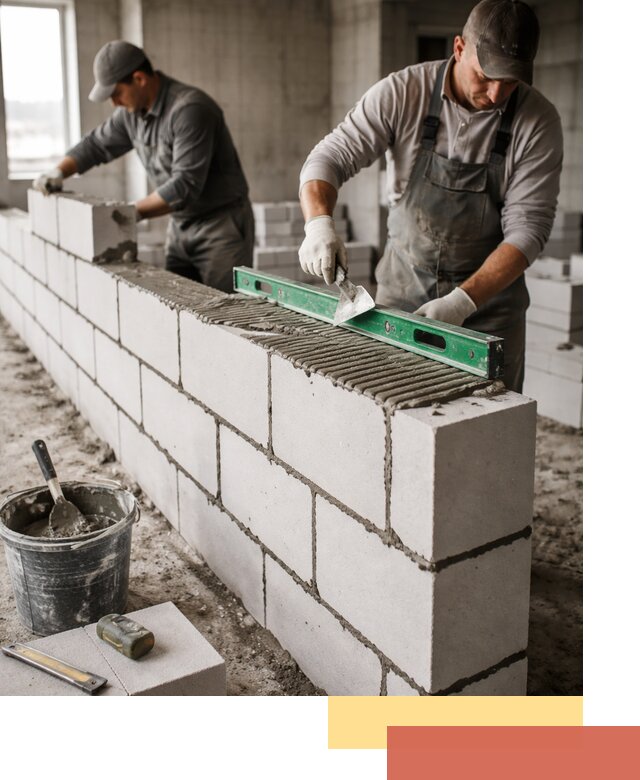 Кладка перегородок из газобетона в Таганроге быстро и качественно