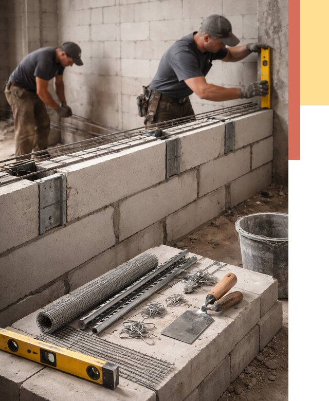 Армирование кладки перегородок в Таганроге от 764 руб. под ключ | ОТДЕЛОЧНИК-Тгн