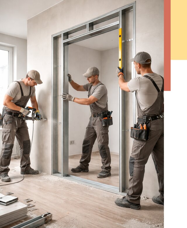 Устройство дверного проема в перегородке в Таганроге от 4581 руб. под ключ | ОТДЕЛОЧНИК-Тгн