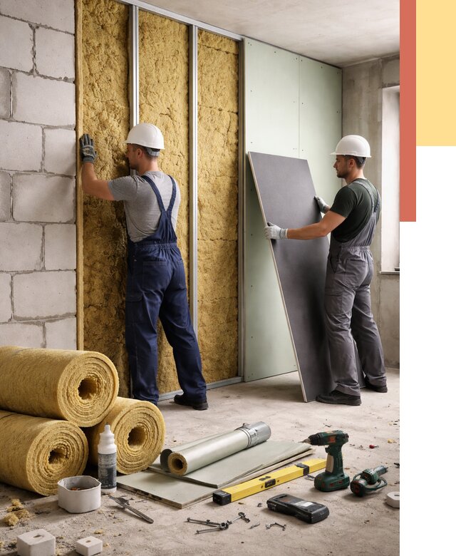 Шумоизоляция перегородок из блоков в Таганроге от 1883 руб./м² — быстро и недорого | ОТДЕЛОЧНИК-Тгн