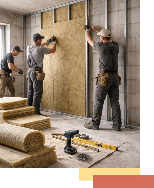 Шумоизоляция перегородок из блоков в Таганроге — монтаж и защита шумоизоляцией