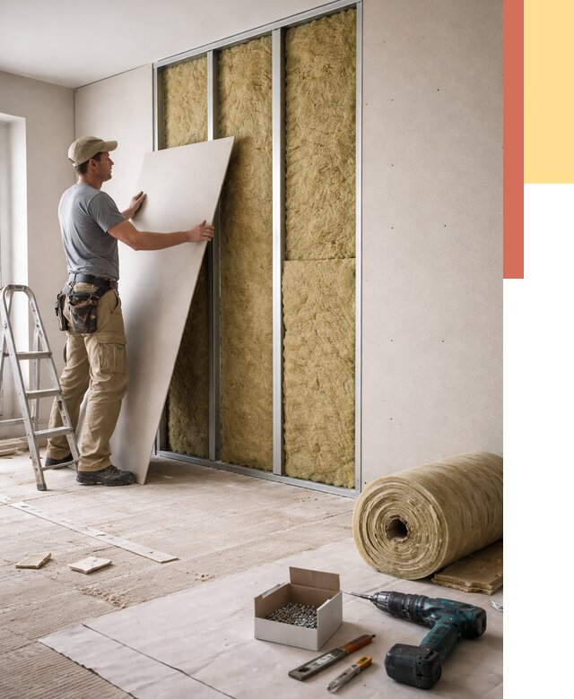 Перегородка из гипсокартона с шумоизоляцией в Таганроге от 3176 руб. | ОТДЕЛОЧНИК-Тгн