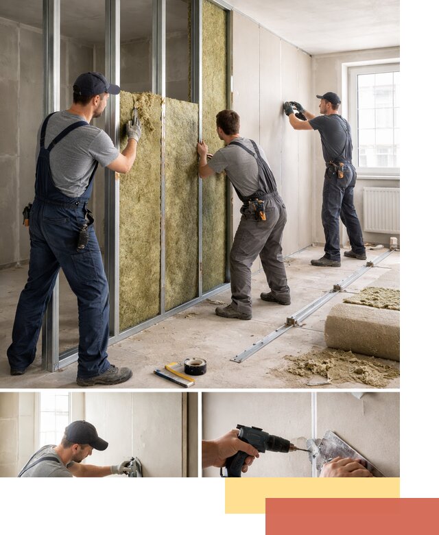 Перегородка из гипсокартона с шумоизоляцией в Таганроге — монтаж под ключ