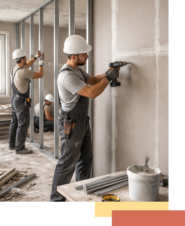 Перегородки из огнестойкого гипсокартона в Таганроге под ключ