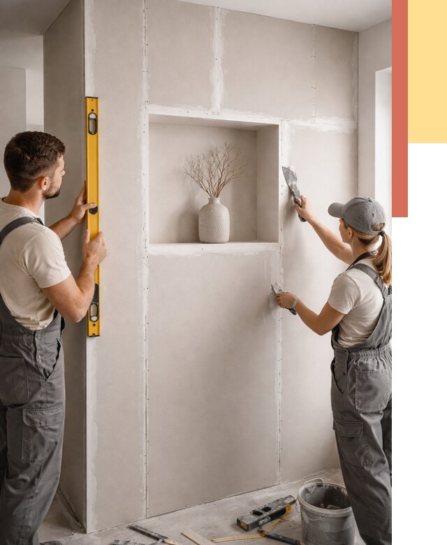 Перегородка из гипсокартона с нишей в Таганроге от 3309 руб. под ключ | ОТДЕЛОЧНИК-Тгн