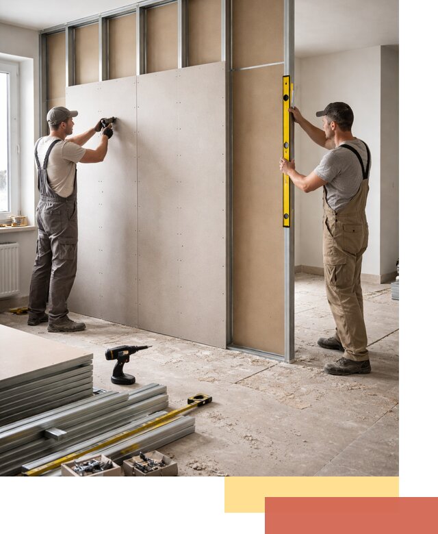 Зонирующая перегородка из гипсокартона под ключ в Таганроге