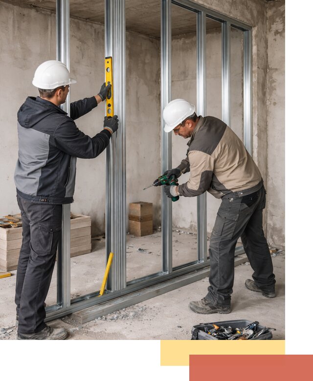 Монтаж каркаса перегородки из профиля в Таганроге