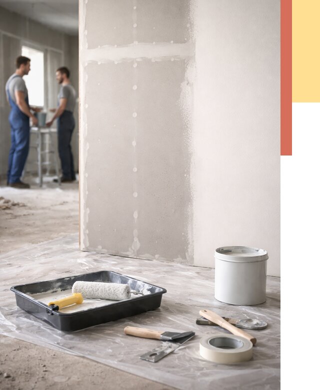 Покраска перегородок из гипсокартона в Таганроге от 4581 руб. под ключ | ОТДЕЛОЧНИК-Тгн