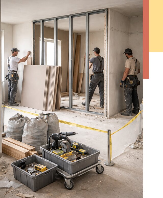 Перенос гипсокартонной перегородки в Таганроге под ключ от 4581 руб. | Демонтаж и монтаж – ОТДЕЛОЧНИК-Тгн