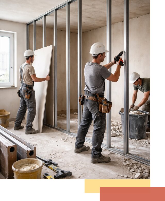 Перенос гипсокартонной перегородки в Таганроге профессионально и быстро